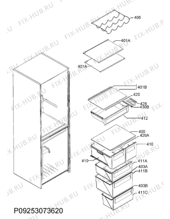 Взрыв-схема холодильника Aeg RCB6332BOX - Схема узла Internal parts